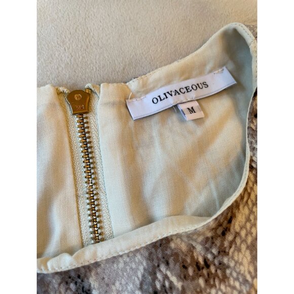 Olivaceous Fall Trend Snake Print Lined Mini Dress M Short Sleeve - Picture 6 of 8